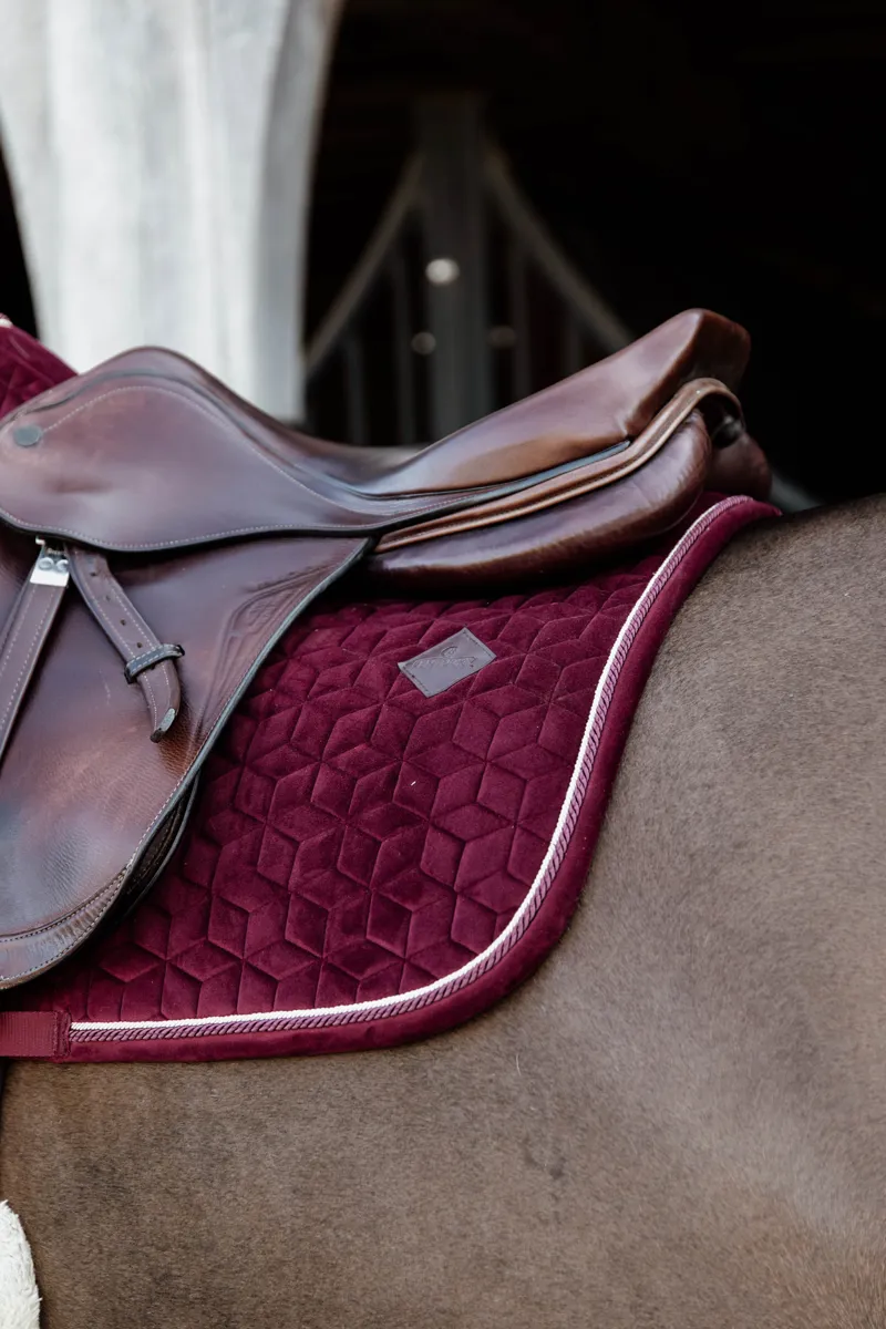 Kentucky Velvet Jumping Saddle Pad in Bordeaux-3