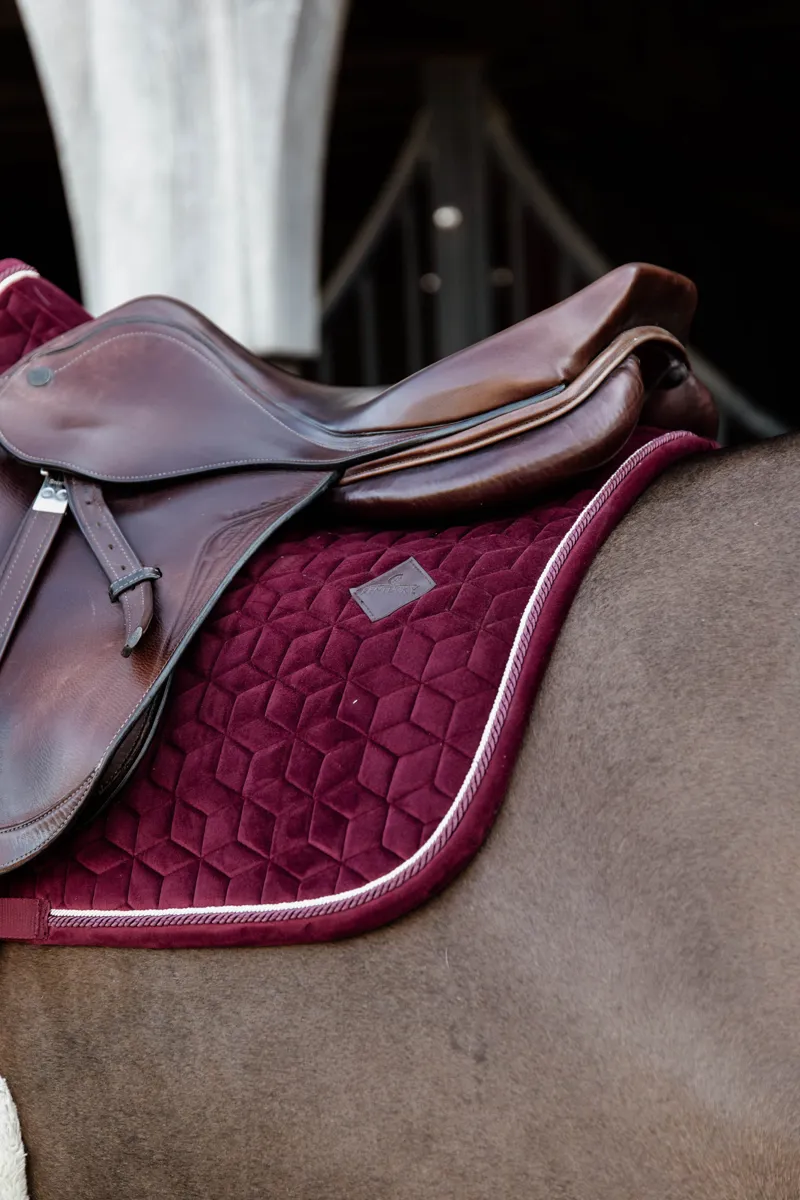 Kentucky Velvet Jumping Saddle Pad in Bordeaux-4