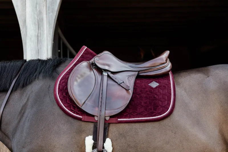 Kentucky Velvet Jumping Saddle Pad in Bordeaux-5