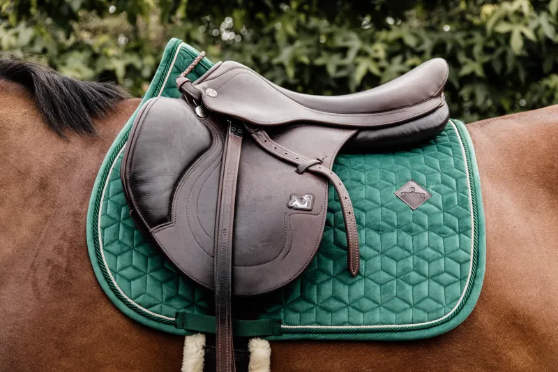 Kentucky Velvet Jumping Saddle Pad in Dark Green-1