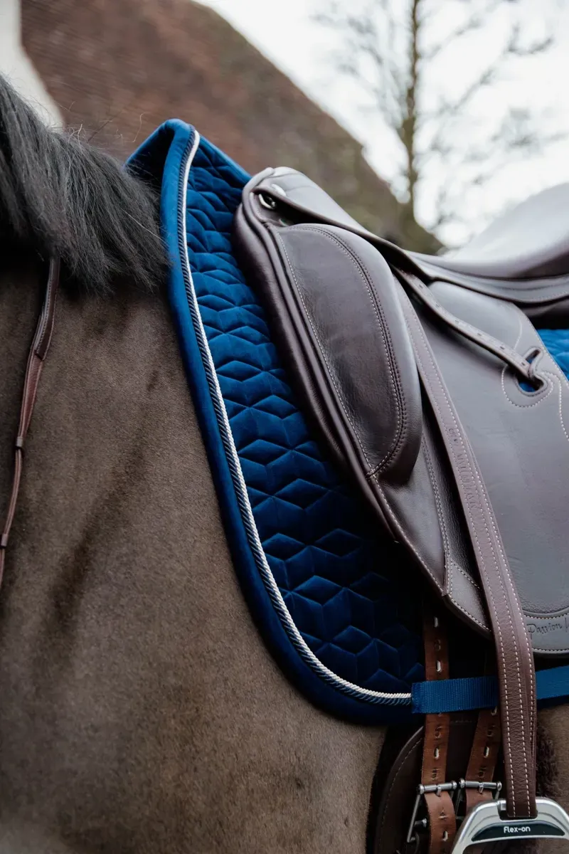 Kentucky Velvet Jumping Saddle Pad in Navy-4