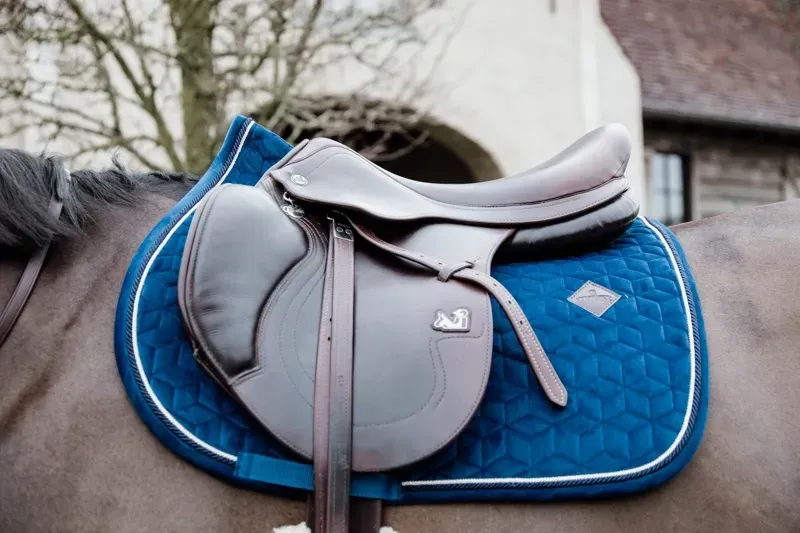 Kentucky Velvet Jumping Saddle Pad in Navy-3