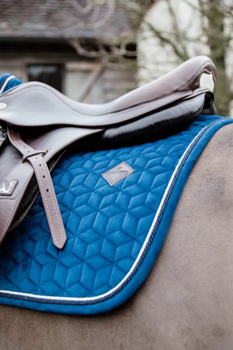 Kentucky Velvet Jumping Saddle Pad in Navy-2