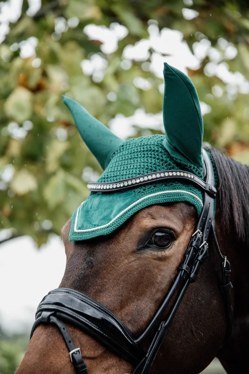 Kentucky Velvet Wellington Fly Veil in Emerald-2