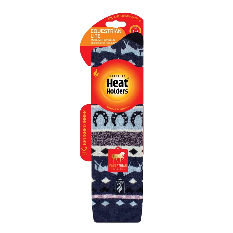 Heat Holders Portree Fairisle Long Socks in Blue-1