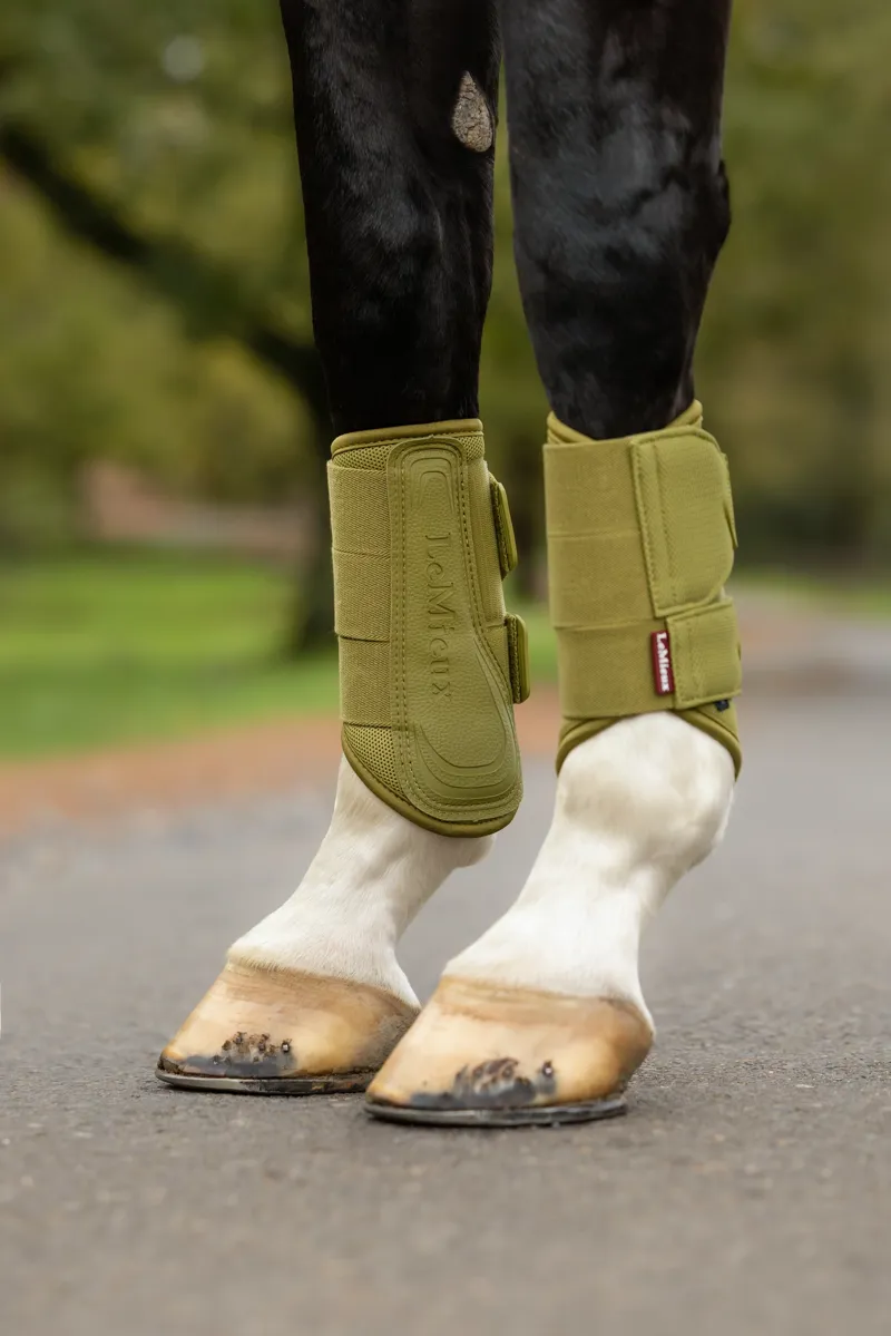 LeMieux Arika Mesh Brushing Boots in Gooseberry-1