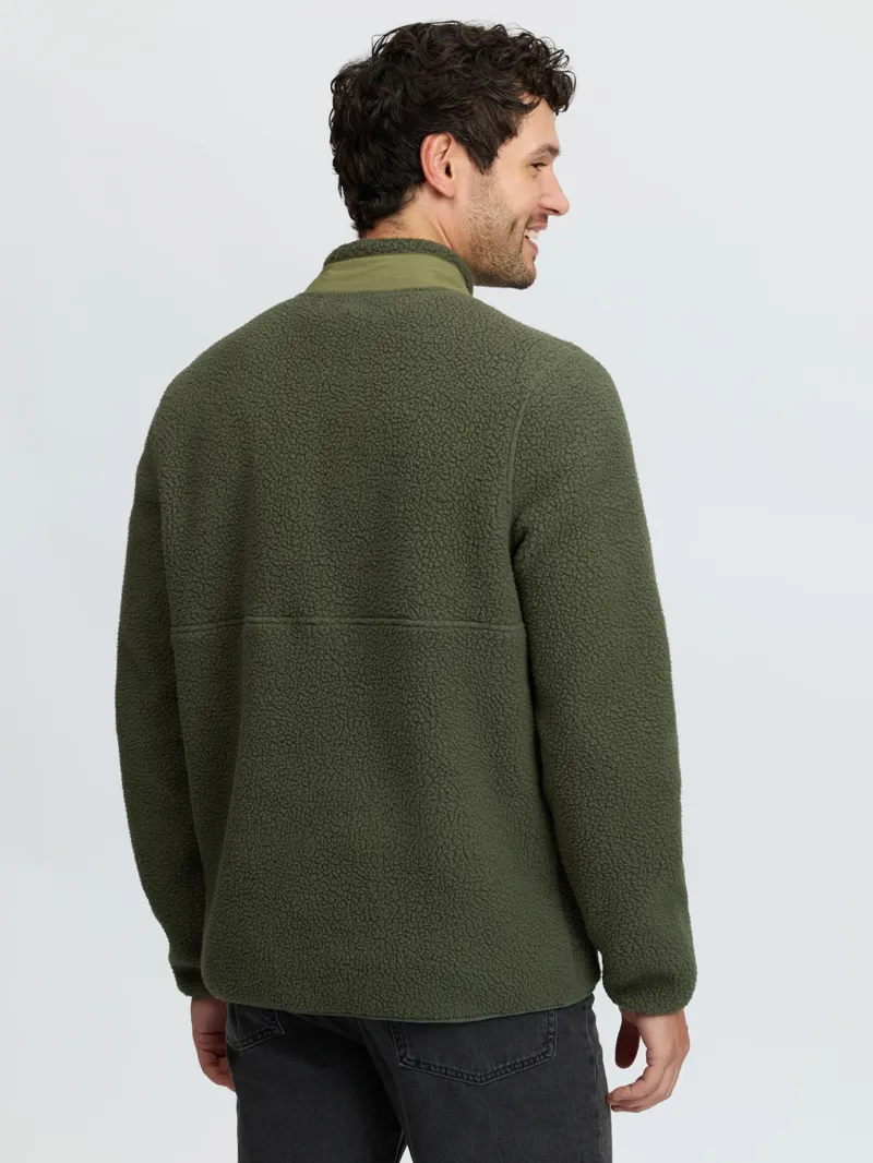 LeMieux Borg Half Zip Sweatshirt Mens in Olive-8