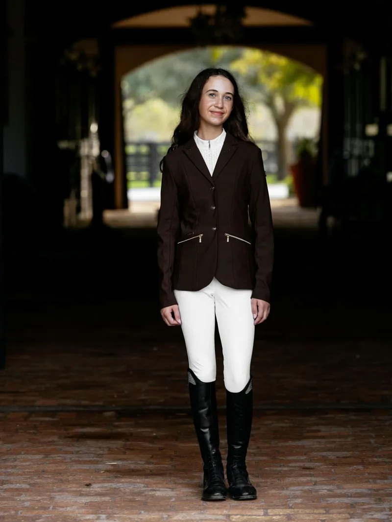 LeMieux Brilliance Junior Pro Show Jacket in Espresso-2