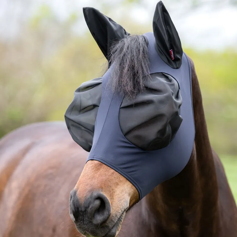 LeMieux Bug Relief Half Fly Mask in Navy