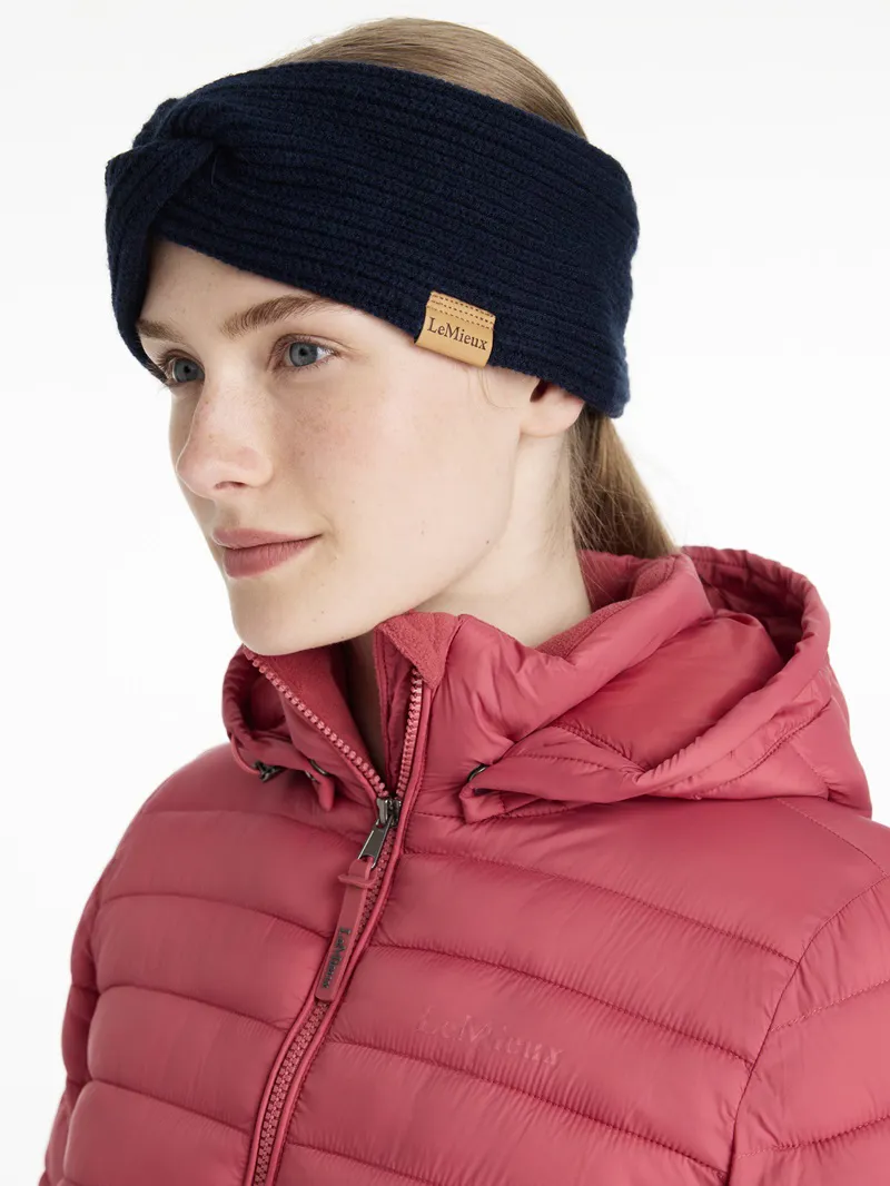 LeMieux Clara Rib Knot Headband in Navy-1