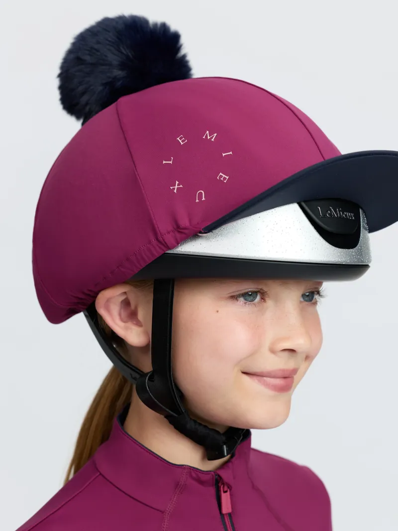 LeMieux Classique Pom Hat Silk in Blackberry-4