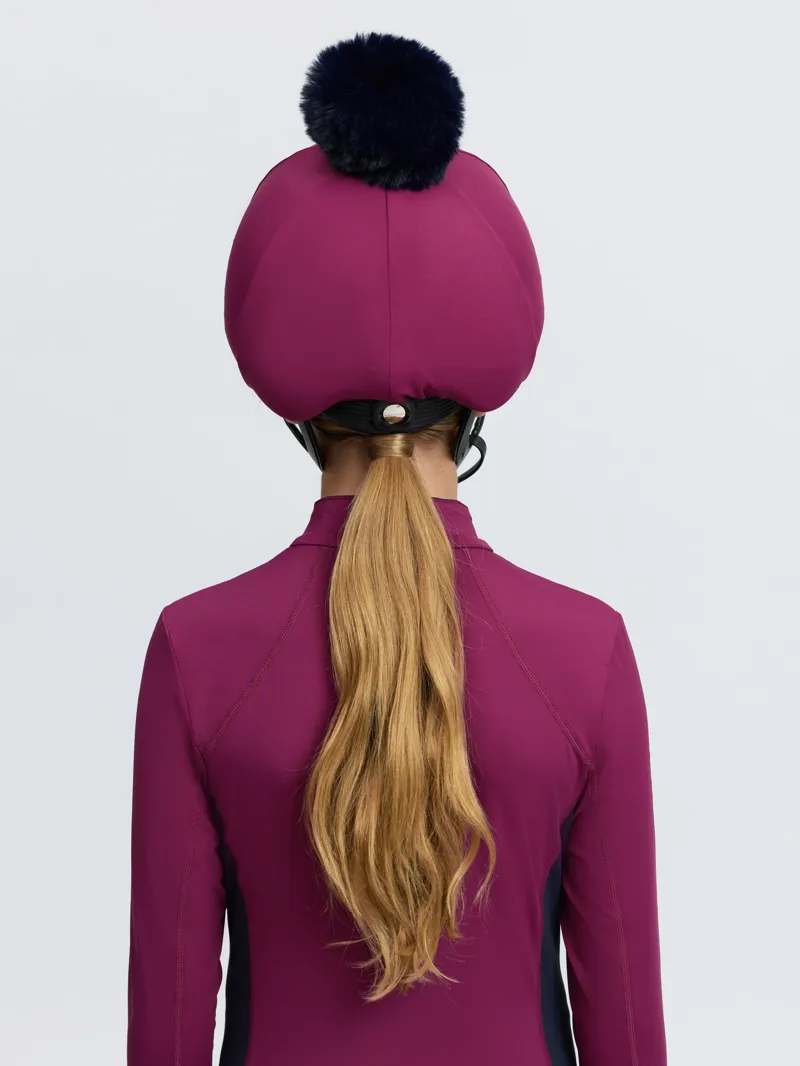 LeMieux Classique Pom Hat Silk in Blackberry-3