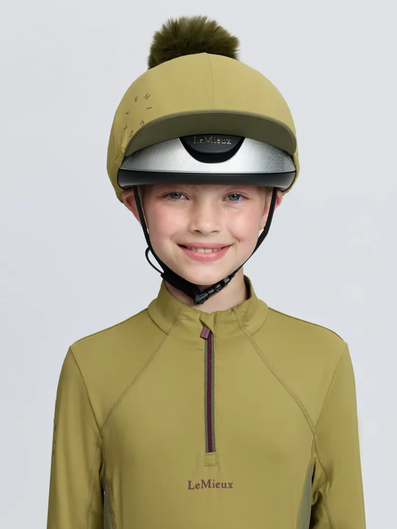 LeMieux Classique Pom Hat Silk in Gooseberry-1