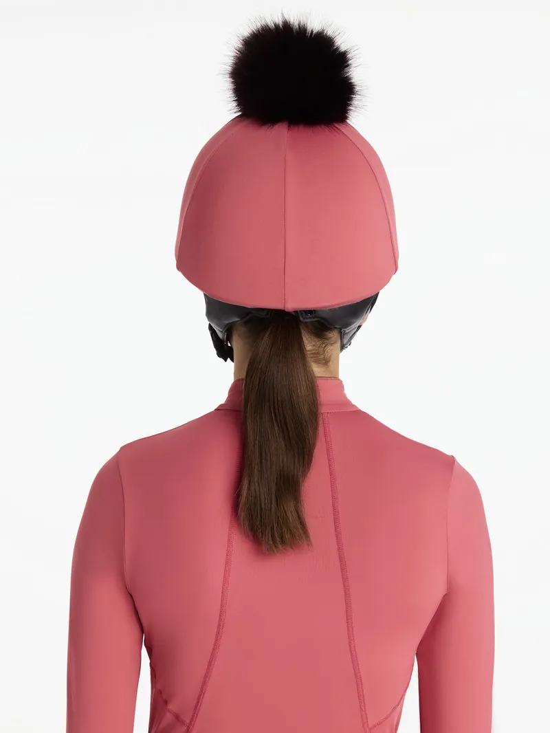 LeMieux Classique Pom Hat Silk in Cranberry-2