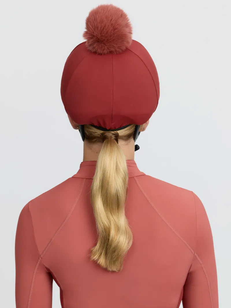 LeMieux Classique Pom Hat Silk in Russet-1