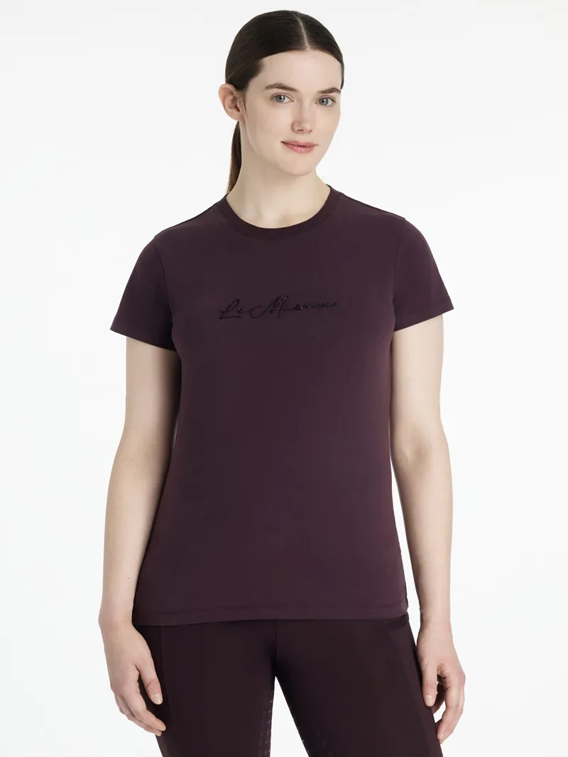 LeMieux Classique Sparkle T-Shirt Ladies in Damson