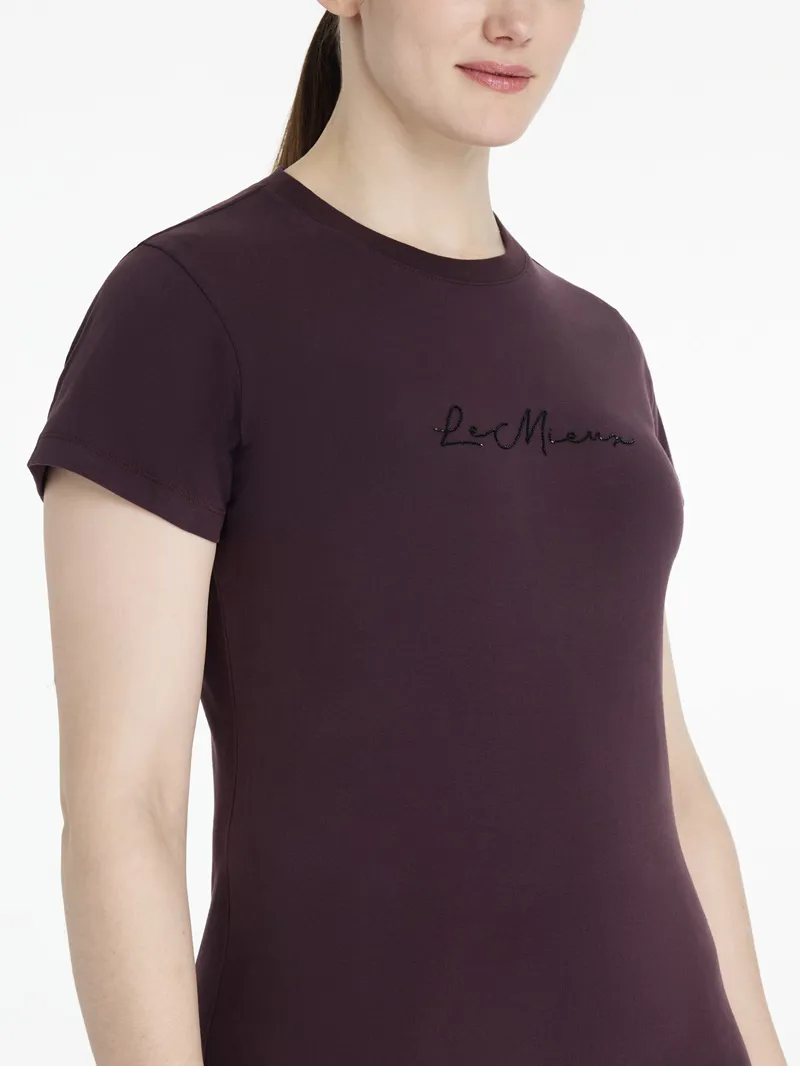LeMieux Classique Sparkle T-Shirt Ladies in Damson-1