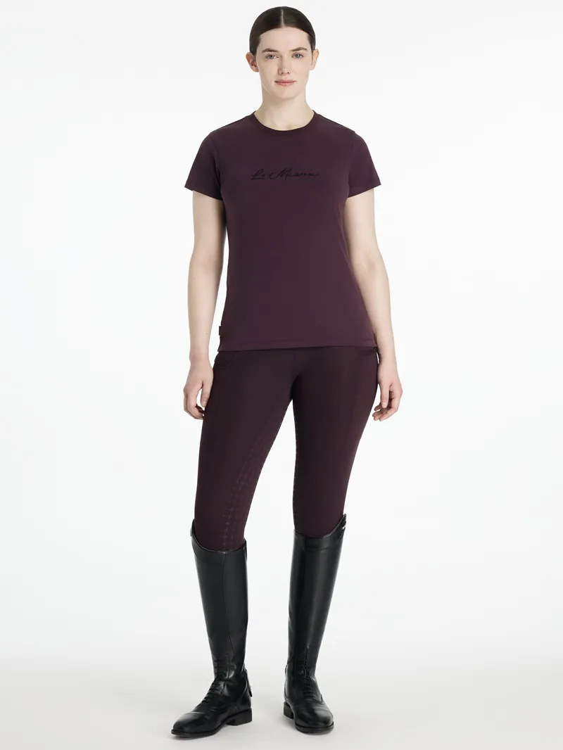 LeMieux Classique Sparkle T-Shirt Ladies in Damson-3
