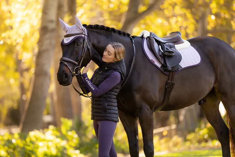 LeMieux Merino+ Suede Close Contact Square in Lilac-1