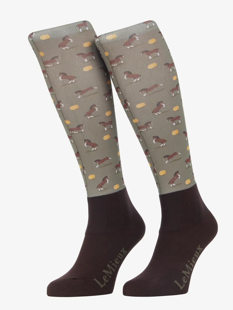LeMieux Footsie Socks in Clydesdale and Willow Print