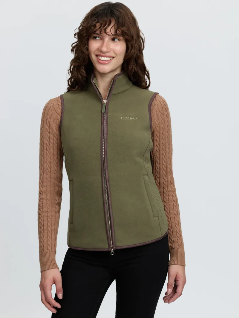 LeMieux Frankie Fleece Gilet Ladies in Willow Green