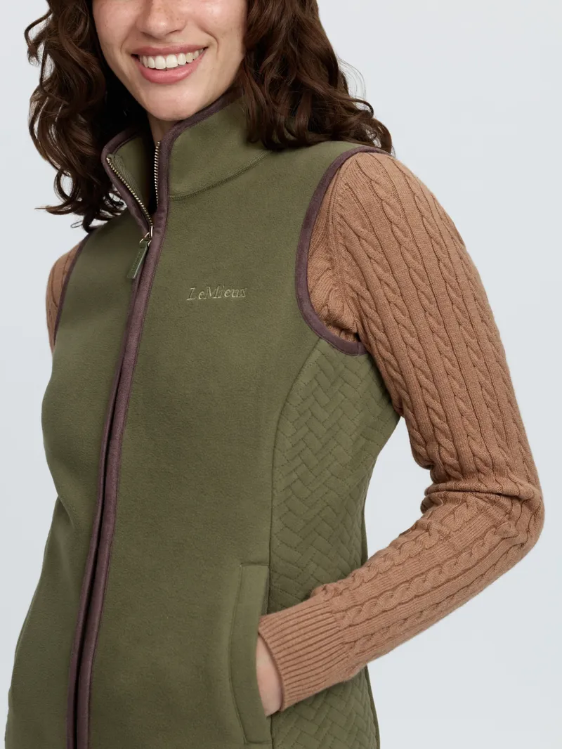 LeMieux Frankie Fleece Gilet Ladies in Willow Green-2
