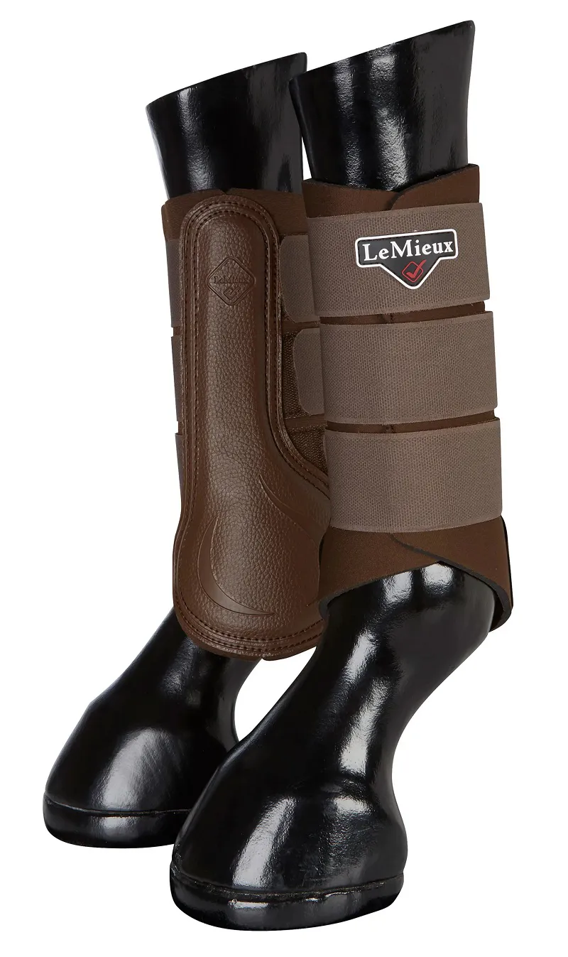 LeMieux Grafter Brushing Boots Large X-Wide in Brown