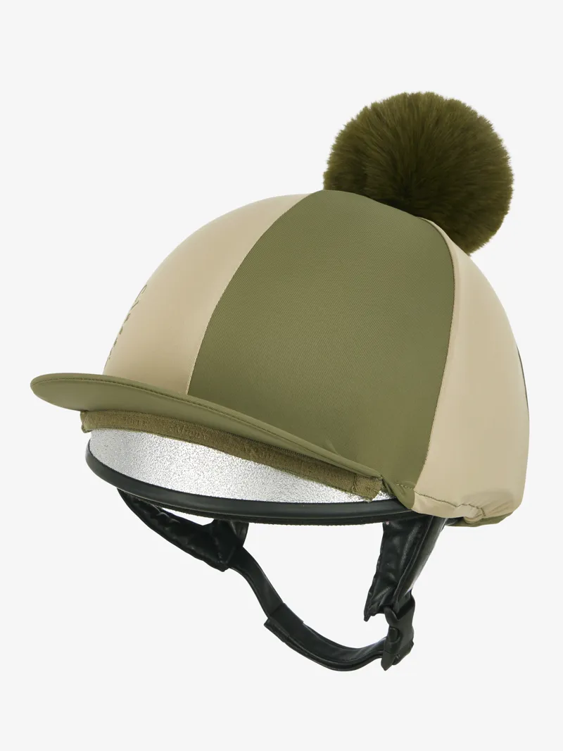 LeMieux Harlequin Hat Silk in Willow and Pear-4