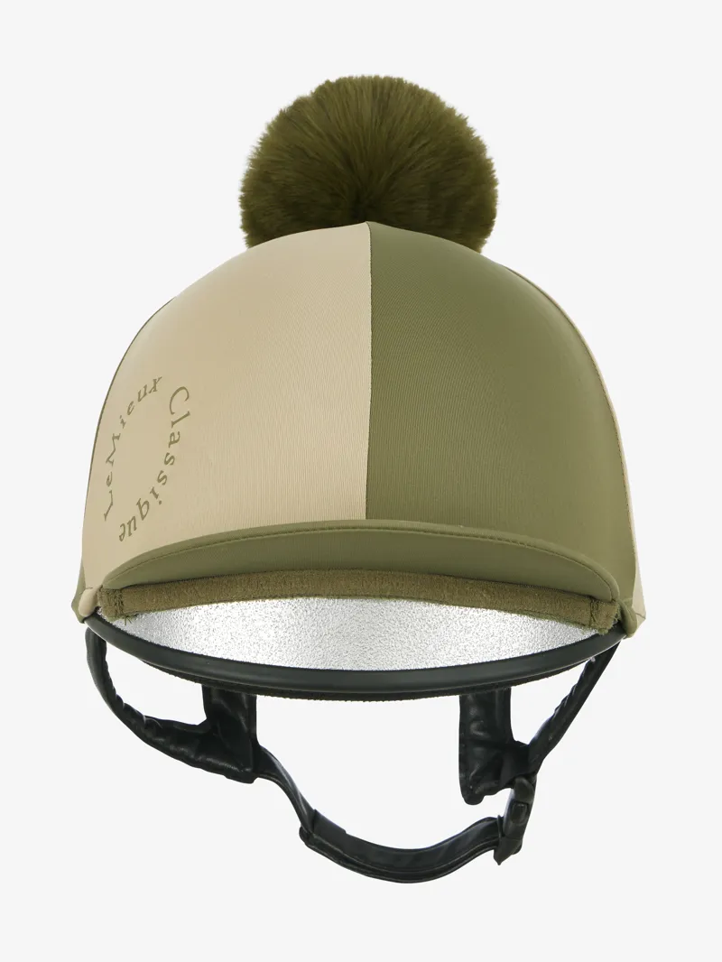 LeMieux Harlequin Hat Silk in Willow and Pear-3