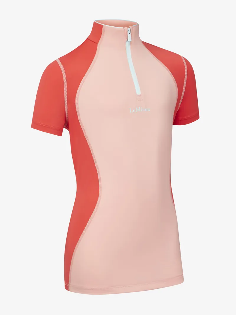 LeMieux Harlow Young Rider Short Sleeved Base Layer in Sugar Pink-2