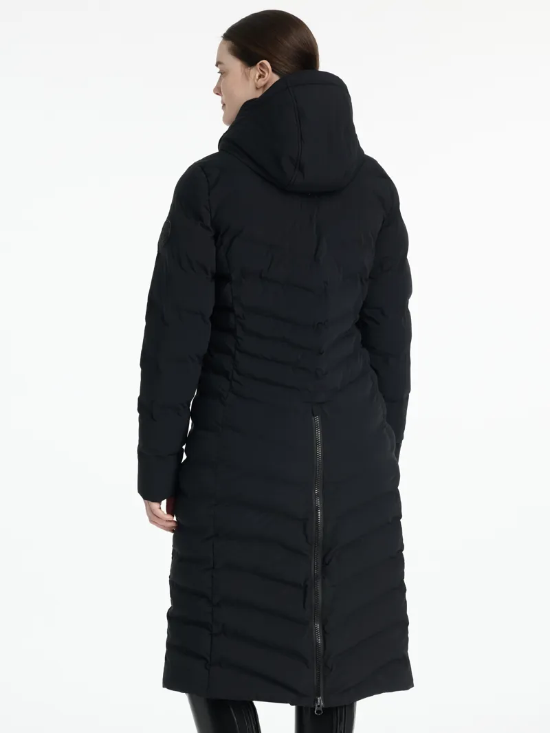 LeMieux Hayley Water Resistant Longline Puffer Coat in Black-3