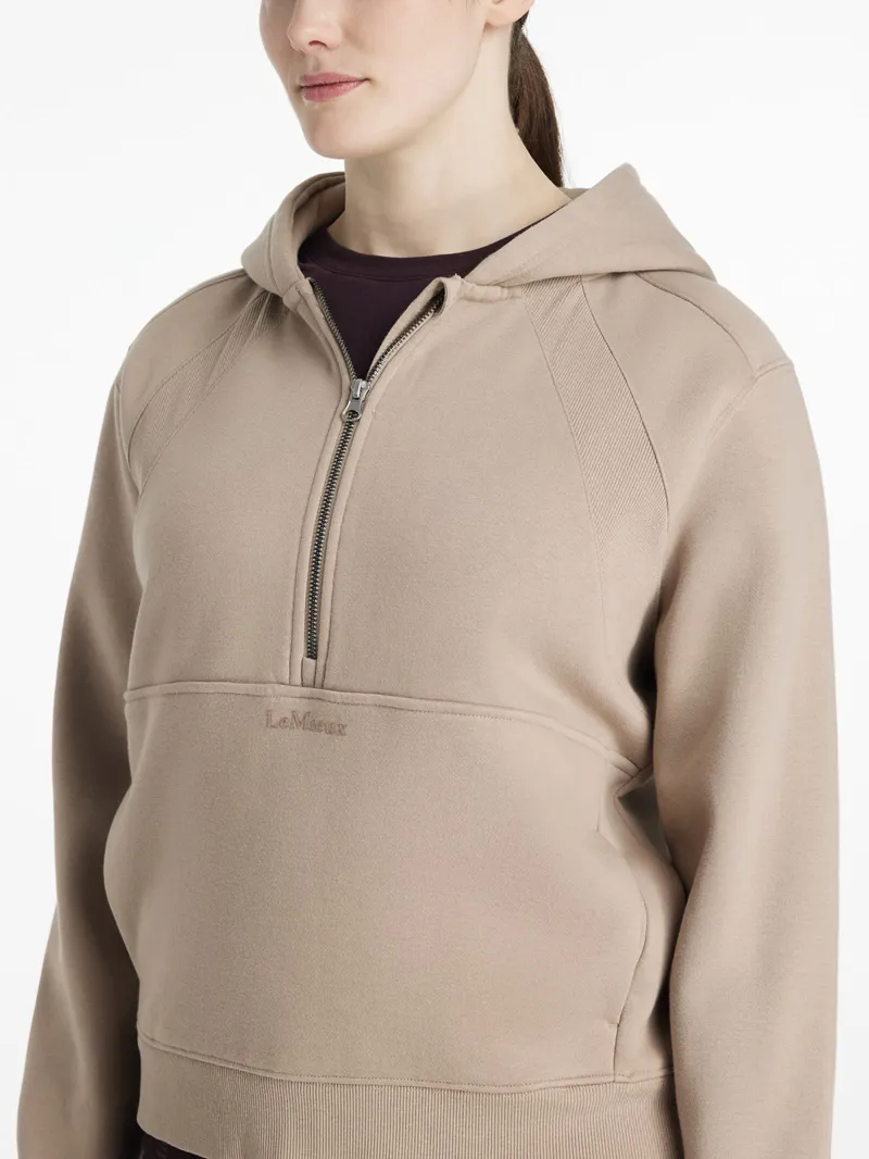 LeMieux Henrietta Half Zip Hoodie in Almond-1