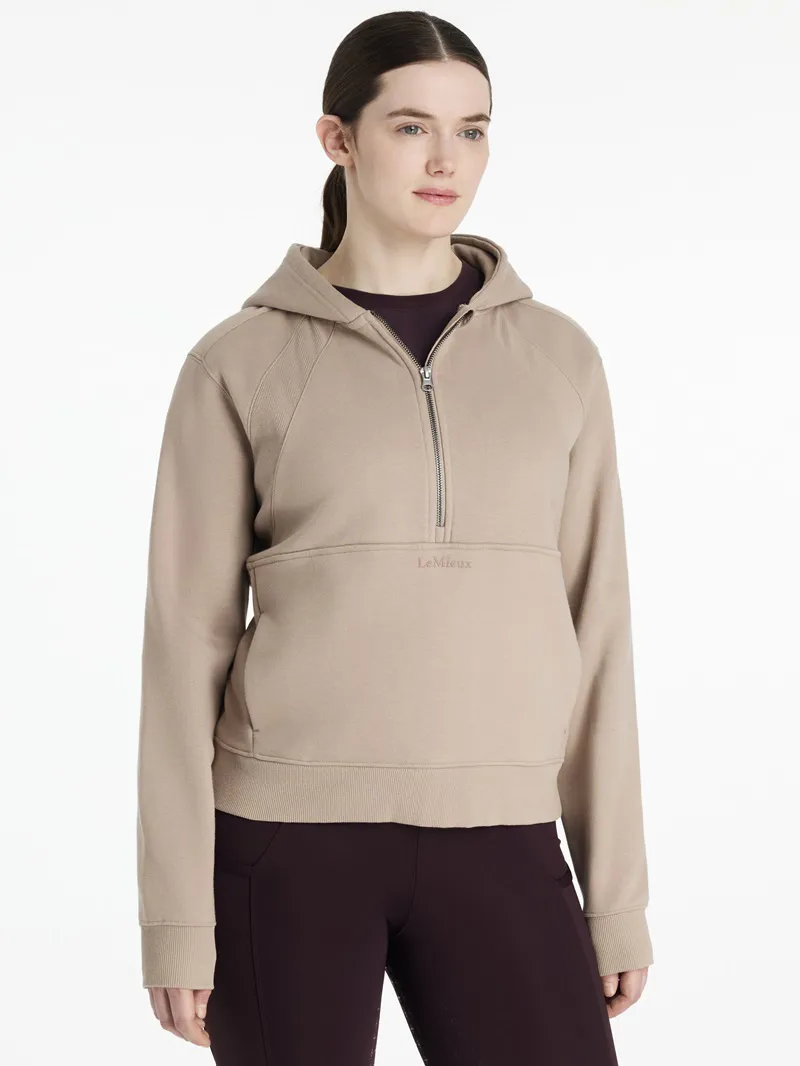 LeMieux Henrietta Half Zip Hoodie in Almond