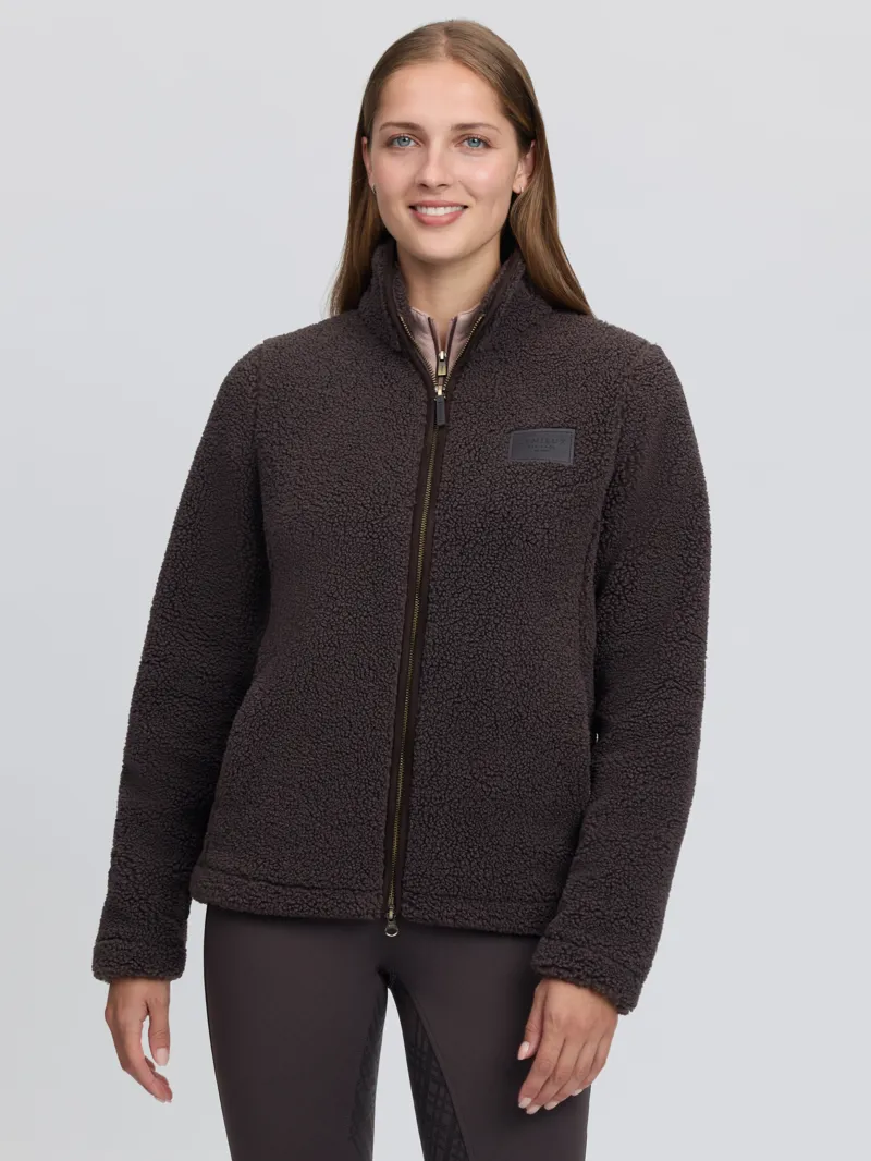LeMieux Heritage Borg Zip Through Jacket Ladies in Cocoa