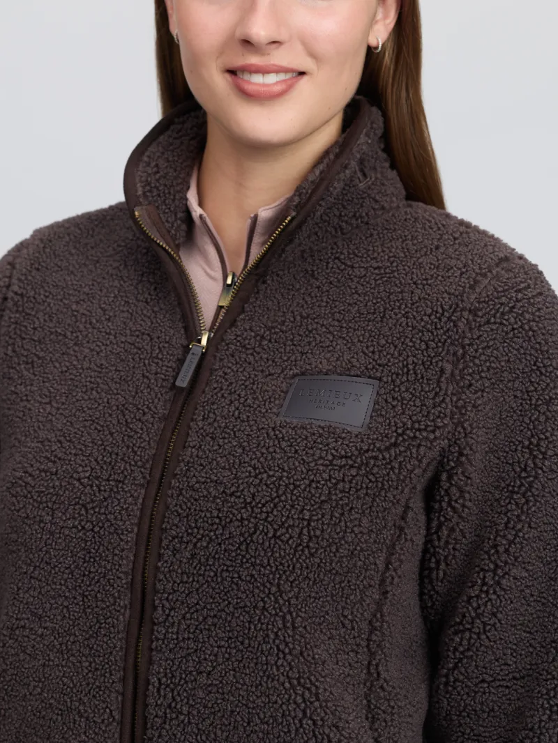 LeMieux Heritage Borg Zip Through Jacket Ladies in Cocoa-5
