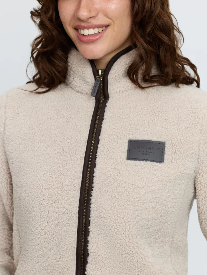 LeMieux Heritage Borg Zip Through Jacket Ladies in Stone-6