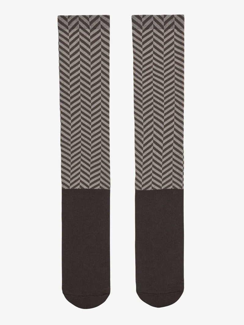 LeMieux Heritage Footsie Socks Herringbone in Cocoa-2