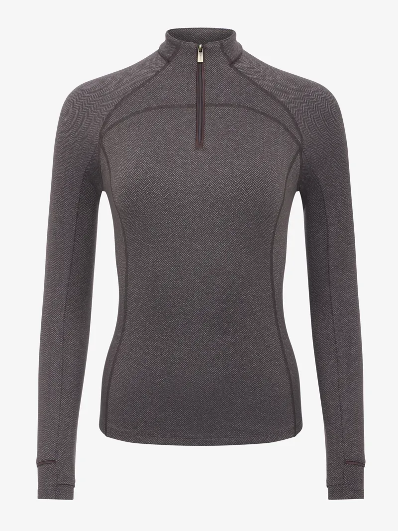 LeMieux Heritage Herringbone Base Layer Ladies in Cocoa-2