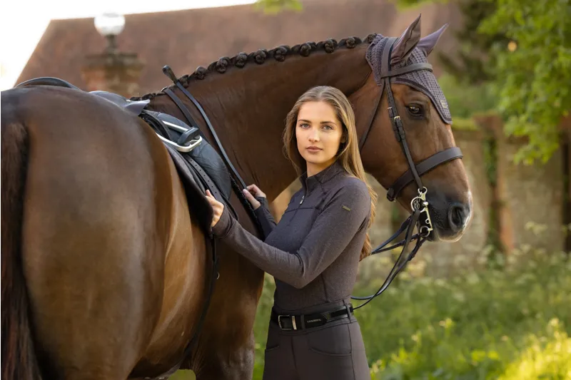 LeMieux Heritage Herringbone Base Layer Ladies in Cocoa-6