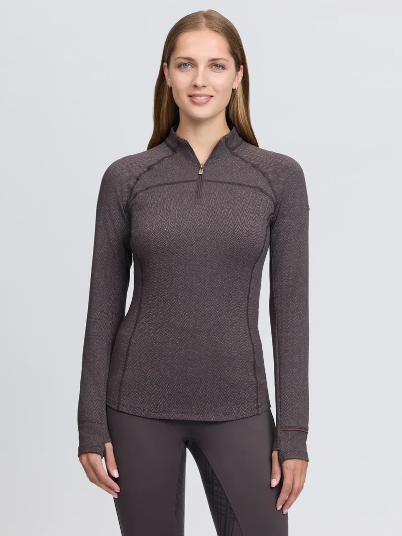 LeMieux Heritage Herringbone Base Layer Ladies in Cocoa