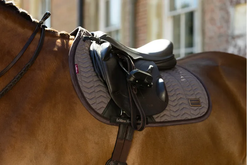 LeMieux Heritage Herringbone Jump Square in Cocoa-3