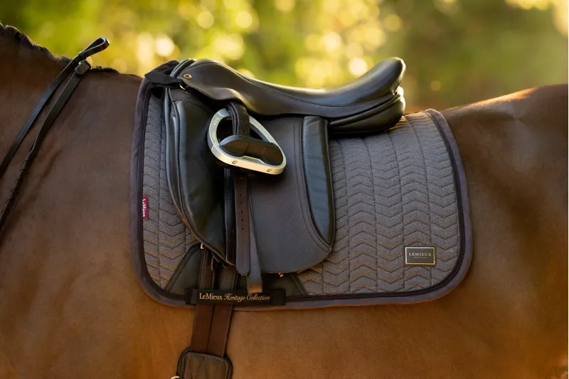 LeMieux Heritage Herringbone Dressage Square in Cocoa-2