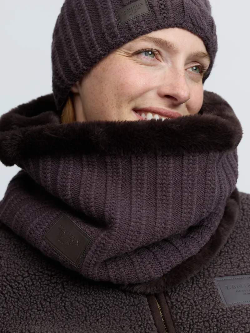 LeMieux Heritage Knitted Snood in Cocoa-3