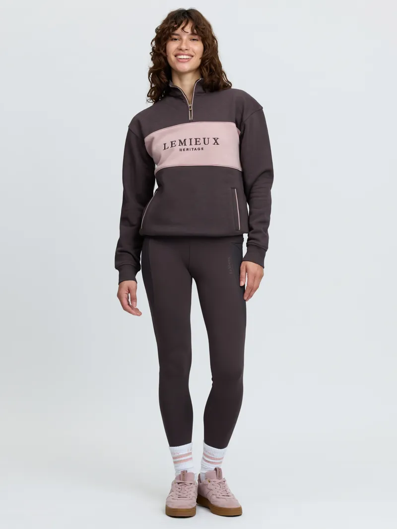 LeMieux Heritage Quarter Zip Sweat Ladies in Cocoa-6