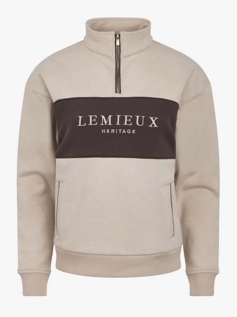 LeMieux Heritage Quarter Zip Sweat Ladies in Stone-3