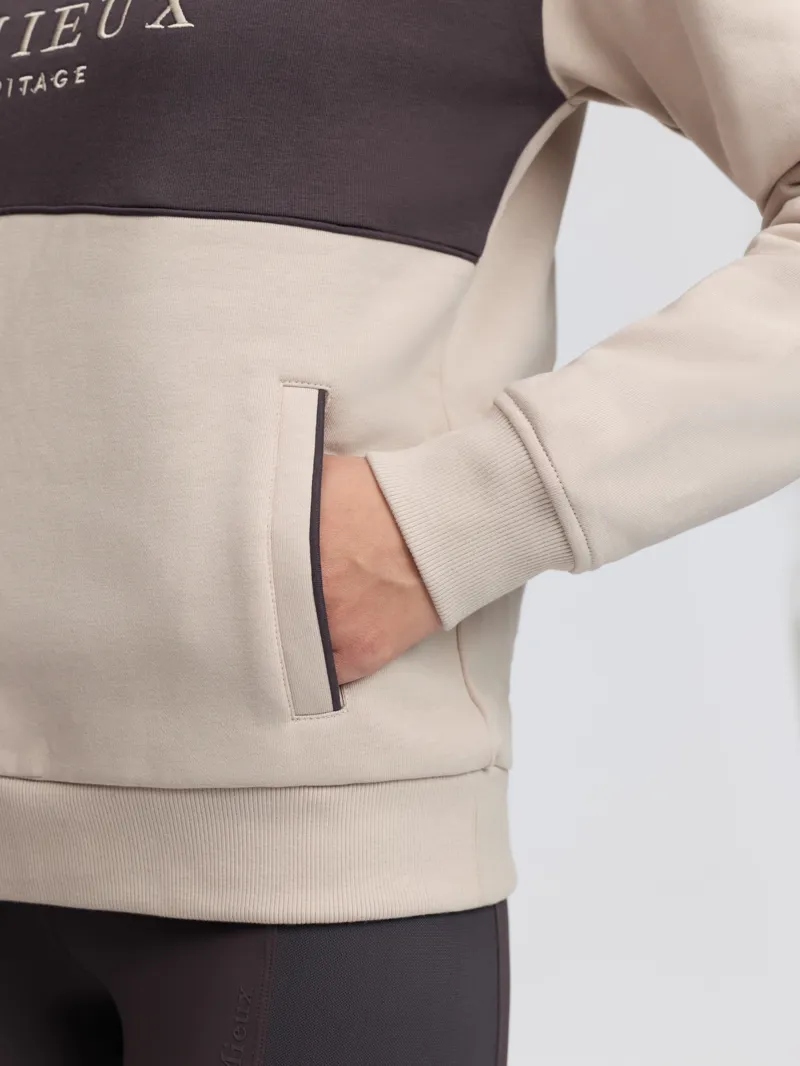 LeMieux Heritage Quarter Zip Sweat Ladies in Stone-2