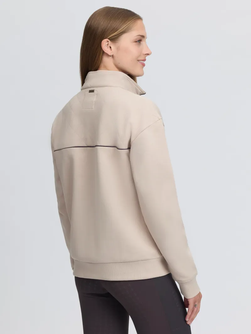 LeMieux Heritage Quarter Zip Sweat Ladies in Stone-6
