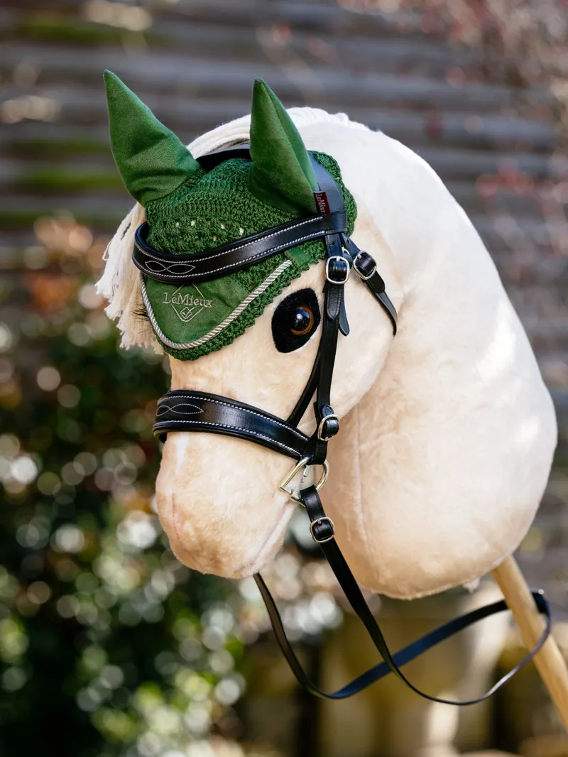 LeMieux Hobby Horse Fly Hood in Hunter Green-1