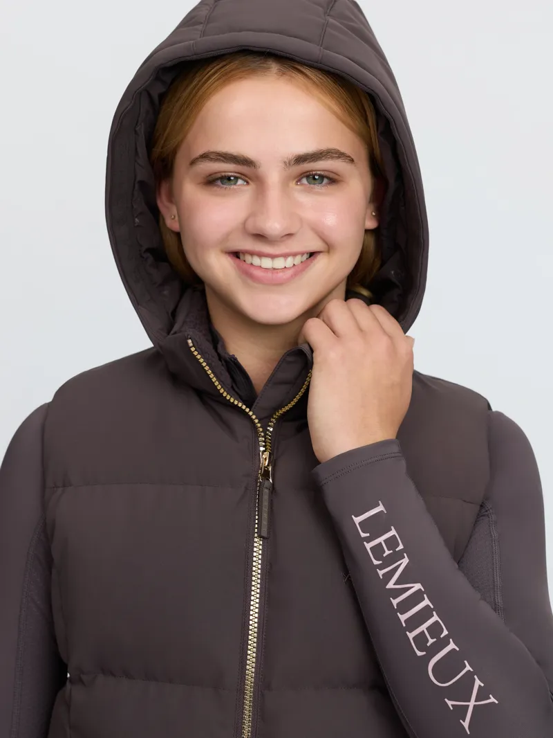 LeMieux Joey Young Rider Hooded Gilet in Cocoa-9