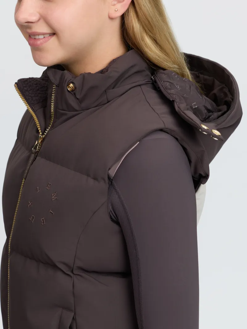 LeMieux Joey Young Rider Hooded Gilet in Cocoa-5